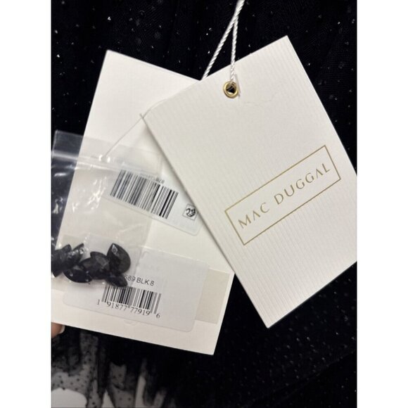 Mac Duggal Size 8 Black One Shoulder Embellished Tulle Mini Cocktail Dress 50689 - Picture 10 of 10